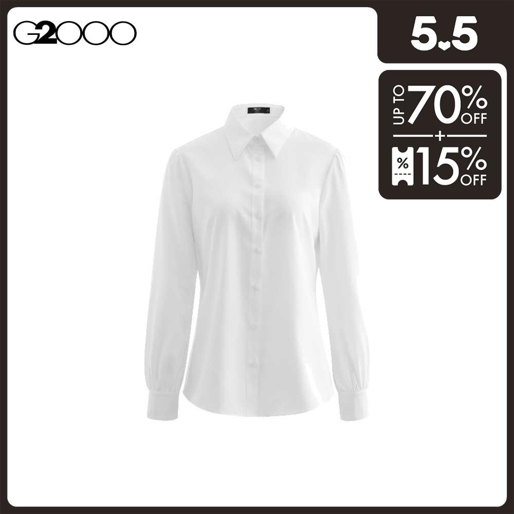 G2000 Women Poly Plain Fox Scarf Print Shirt