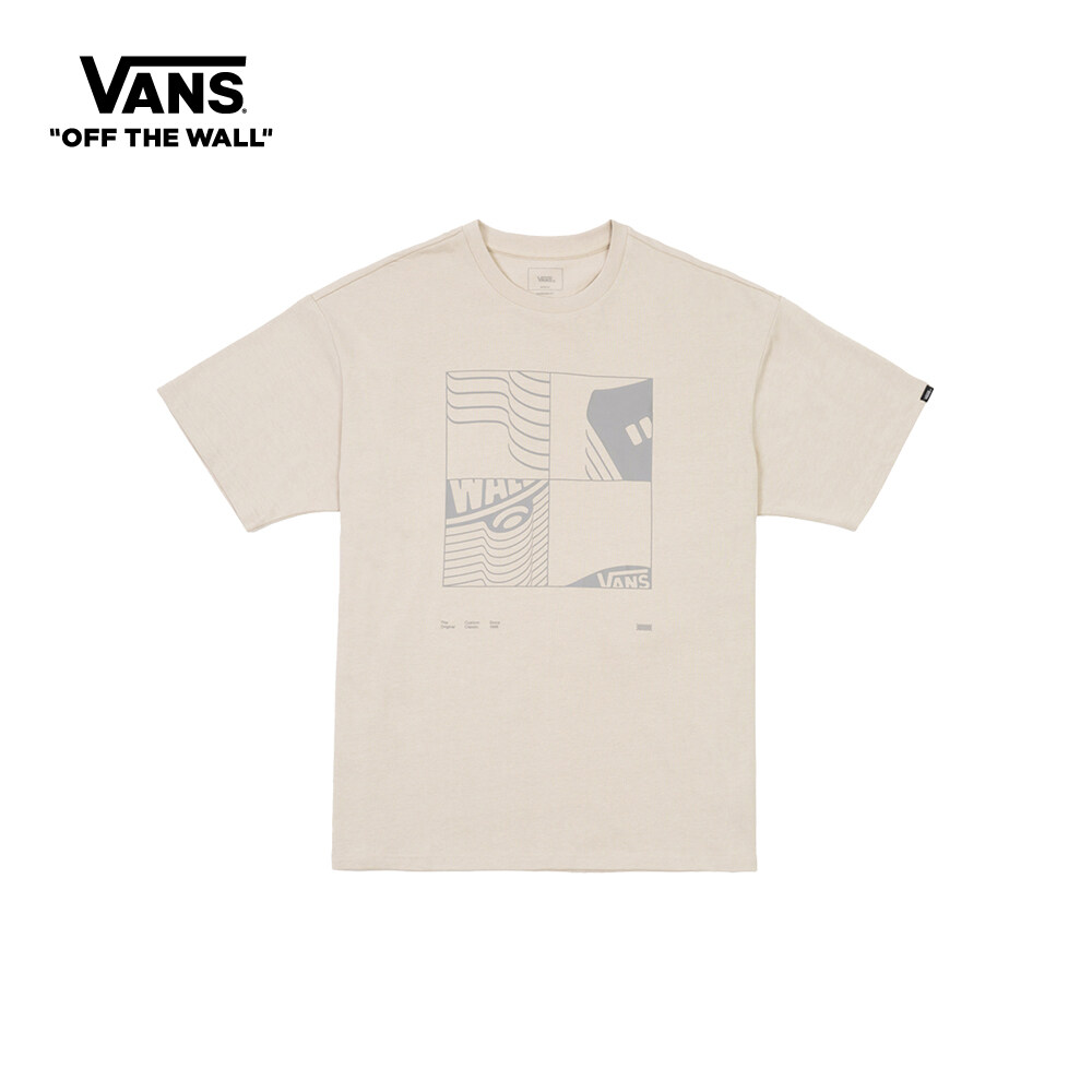 Vans Merch Pieces Logo Short Sleeve T-shirt Men BEIGE VN0009ZV2N11